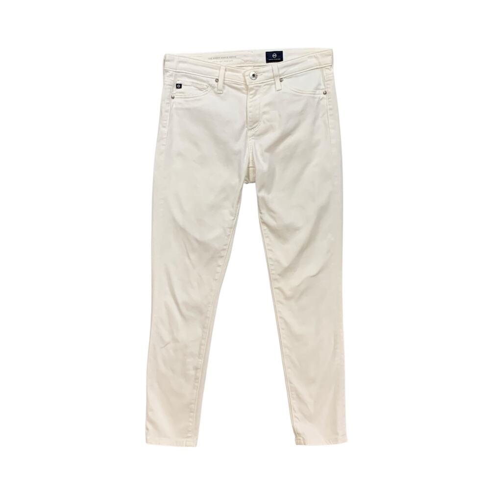 Adriano Goldschmied Jeans Women 25P Petite White Abbey Ankle Super Skinny Sateen